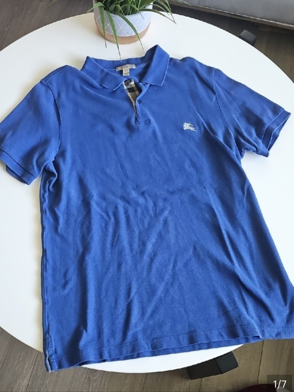Burberry Britt Blue Men's Polo Shirt with Embroidered Logo